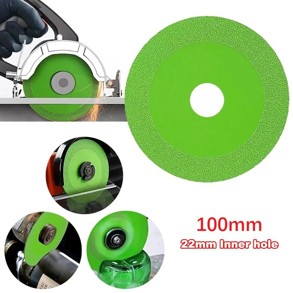 Imagem -02 - Disco de Corte de Vidro para Diamante Mármore Cerâmica Azulejo Jade Lâmina de Moagem Acessórios para Ferramentas Elétricas 100 mm de Diâmetro 22 mm 1pc