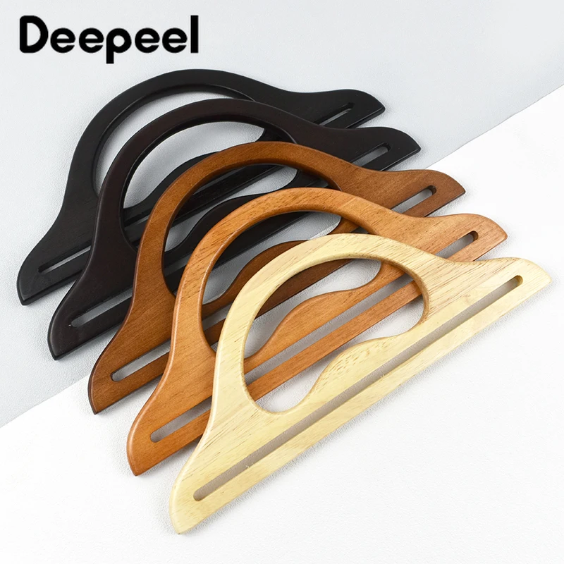 Deepeel-bolsas de madera con asa, marco para bolso, cierre de correa, cierre de beso, soportes de costura hechos a mano, accesorios para bolsas,