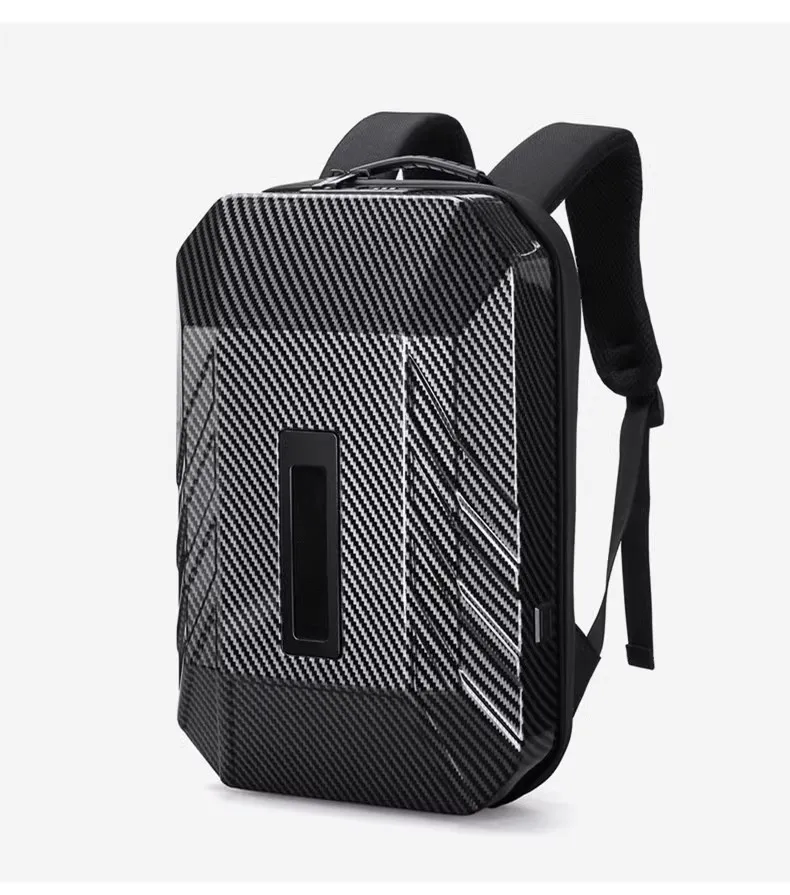 USB hard shell compression backpack for men's anti-theft and rainproof computer backpack 15.6 inches