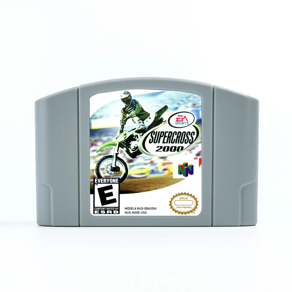 

Supercross 2000 for Retro 64 Bit Game Cartridge USA Version NTSC FormatChidren Gift Gaming