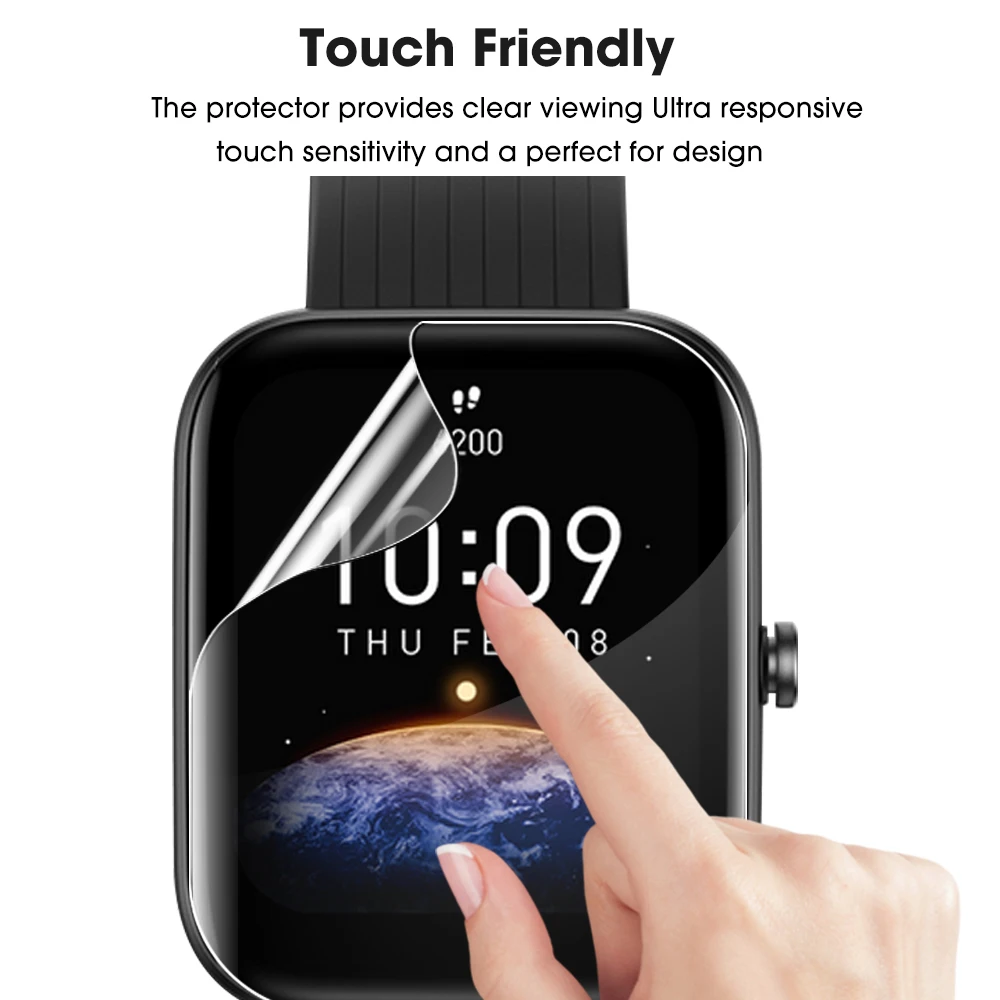 1-5PCS Hydrogel Film For Amazfit Bip 3 3Pro Screen Protector Soft Watch Film For Amazfit Bip 3 3Pro Curved Clear Protective Film