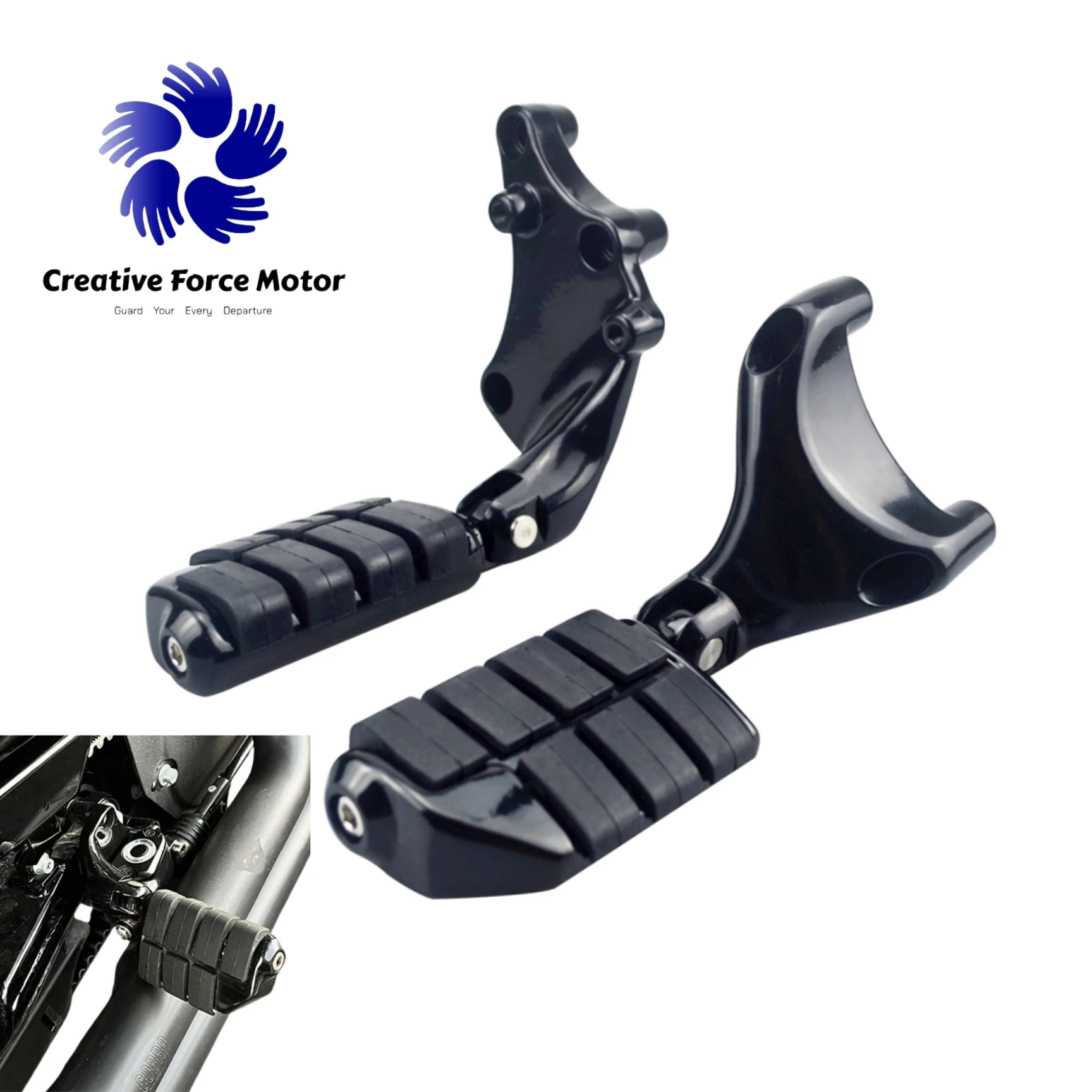 Rear Passenger Pedal Mount Clamp Footrest Motorcycles Foot Pegs For Harley Sportster XL1200 Roadster SuperLow 2014-2022 Iron 883