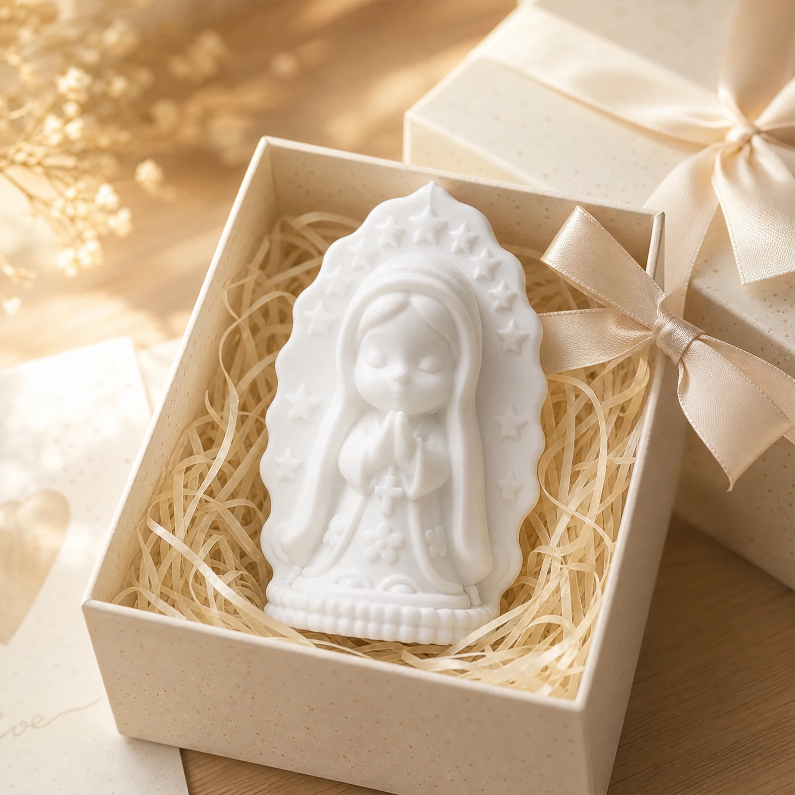 Cute Praying Girl Figurine, Tranquil Desktop Decoration, Window Sill Display, Photography Prop Background, Suitable for Holiday Home Decor, Family Celebration Gifts, Thoughtful Gifts, and Gifts for Mom and Elders