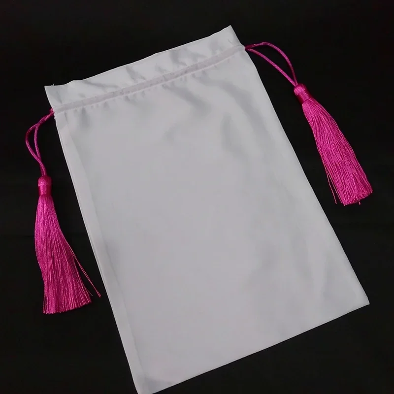 50PCS Satin Drawstring Bag Cloth Pouches Jewelry/Hair/Packaging Elastic Satin Pouches&Tassel Imitation Silk Pocket Luxury Custom