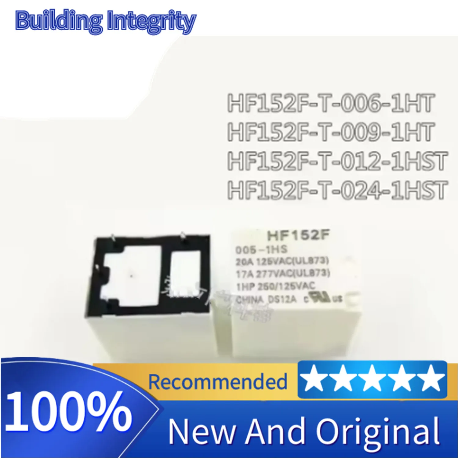 10pcs NEW Relay HF152F-T-012-1HST HF152F-T-024-1hst HF152F T 012 1hST 12VDC HF152F-T-006-1HT HF152F-T-009-1HT Normally open 4PIN