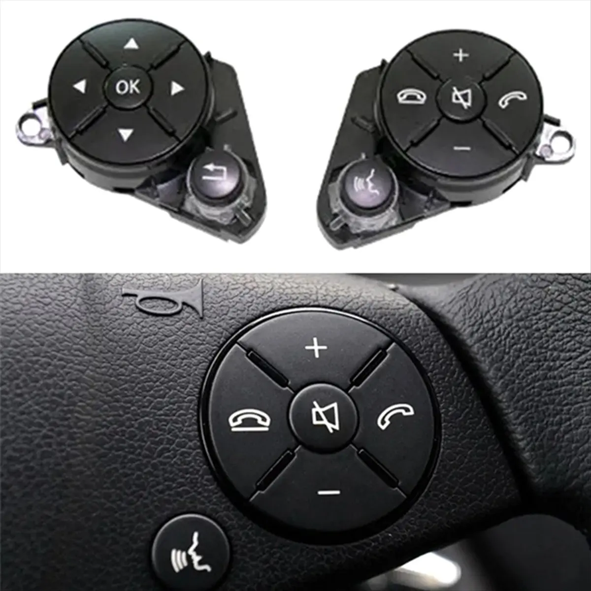 Super Sale 1Pair Steering Wheel Control Switch Button Assy for Mercedes Benz C E GLK-Class W204 W212 W207 A2048210451 A204821035