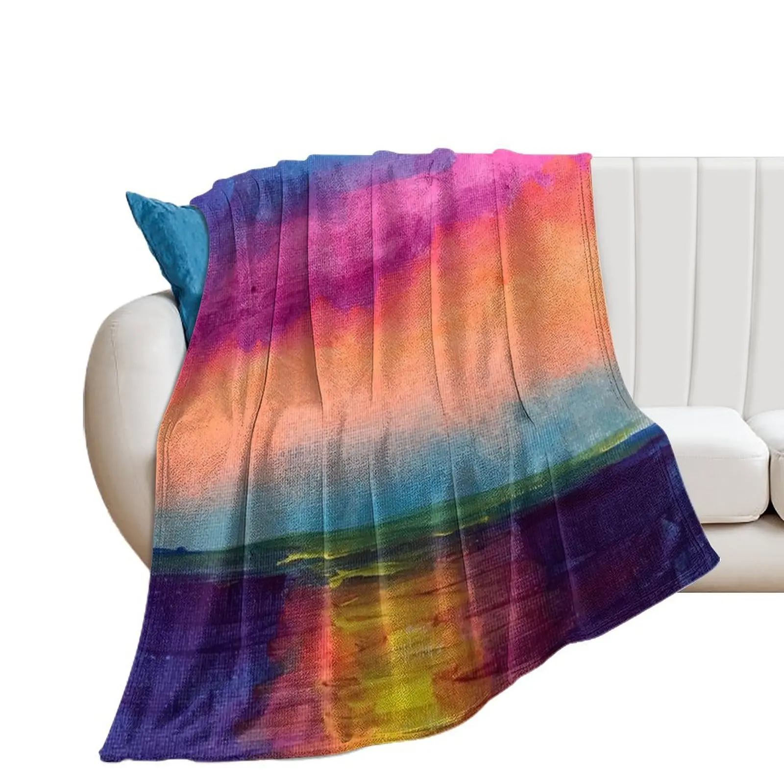 

colorful sunset Throw Blanket Moving Summer Blankets