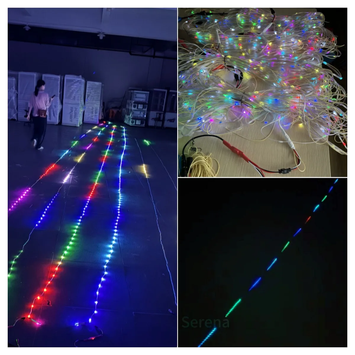 

Decoration 20M String lights for Big Triangle LED delta Inflatable Ocoputs kite with speed and color control with meteor flash