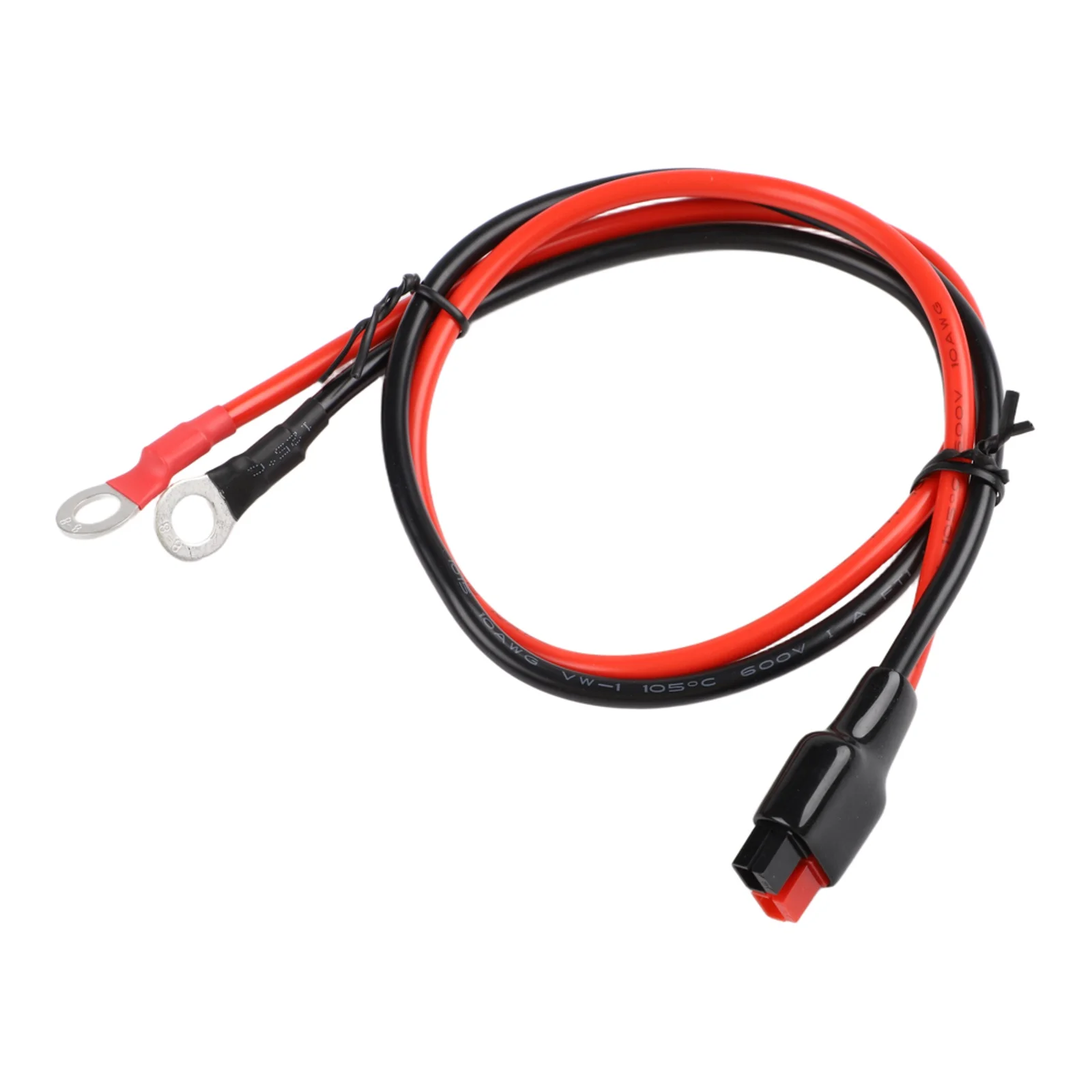 45A Connector To O For Ring Terminal Battery Cable 10AWG Tinned Copper For Solar Panel Portable For Power Station Wire 1M Red B