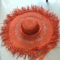 wide brim Raffia straw hat women 's summer hat elegant women's hand-woven beach vacation sun protection hat sun caps 여름모자