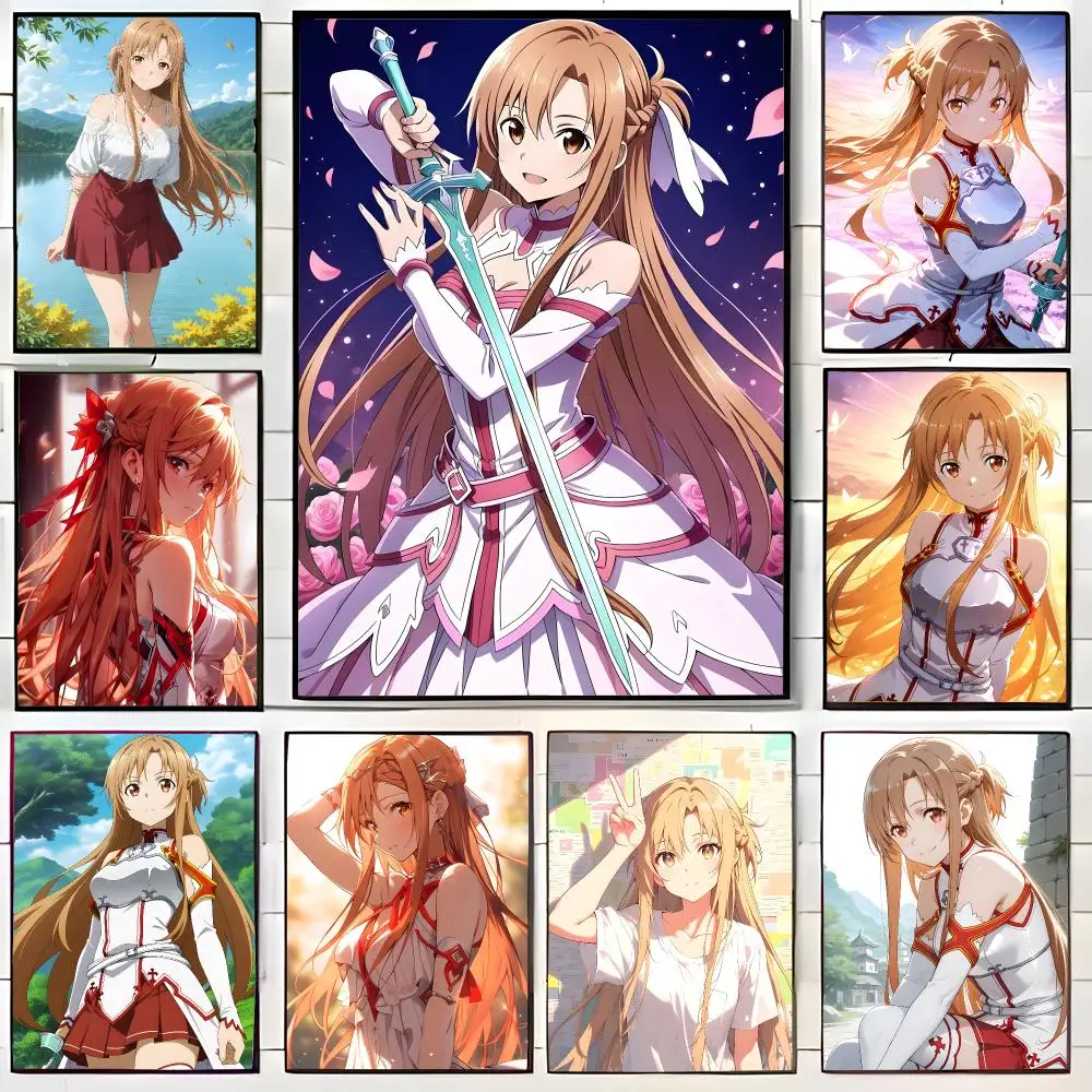 game anime s-Sword Art Online Asuna Yuuki Poster Wall Art Print Decorative Mural Home Decor Gift Unframed