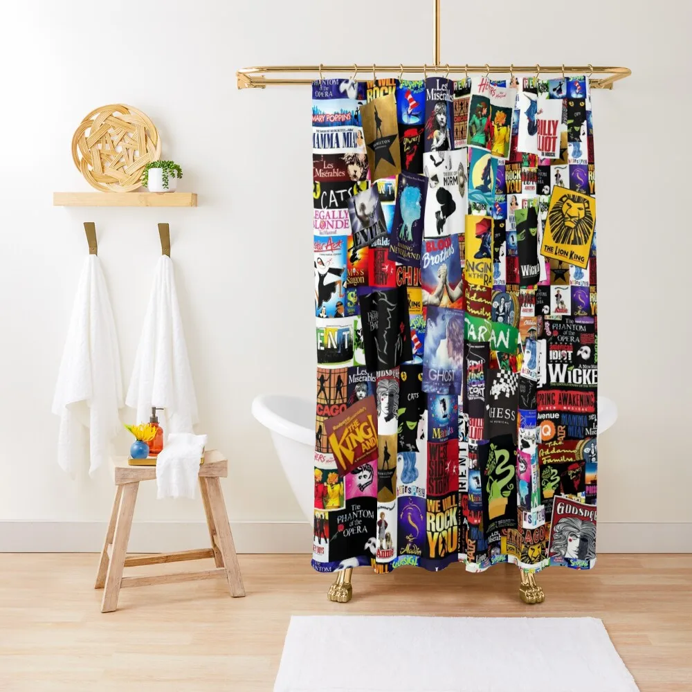 

Musicals Collage IV Original Shower Curtain For The Bathroom In The Bathroom Set For Bathroom Curtain