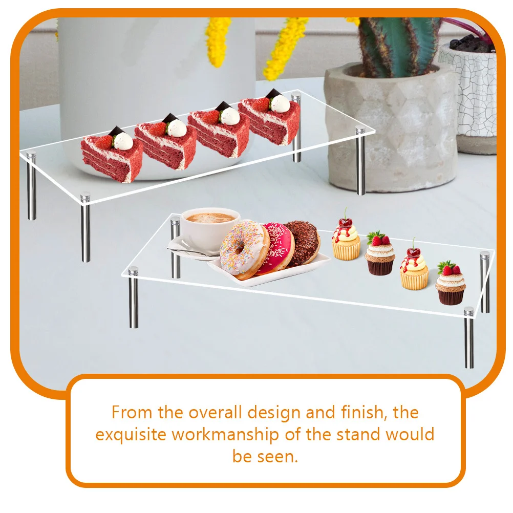 

1 Set Transparent Cake Stand High Base Large Capacity Multi Function Dessert Display For Wedding Birthday Party Home Use Cake