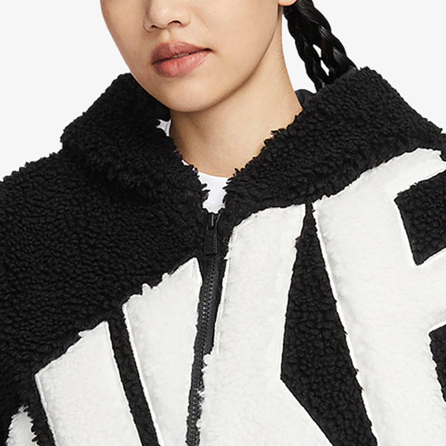 نايك الرسمية حقيقية الشتاء وصول جديد المرأة فو شيرلينغ الدافئة مقنعين سترة عادية FB8696 #2