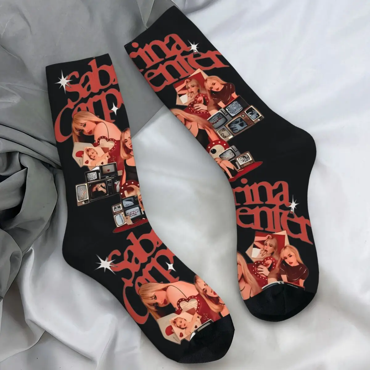 

Носки Sabrina Carpenter American Singer, готические чулки, зимние нескользящие мужские носки унисекс, мягкие дышащие спортивные носки для бега