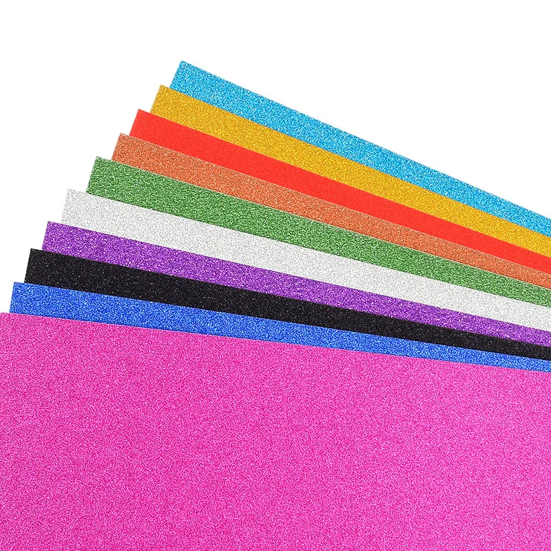 10 Sheets Multicolor Glitter Paper Kindergarten Diy Cardboard Kids Handmade Scrapbooking Material Handcraft Cutter Paper