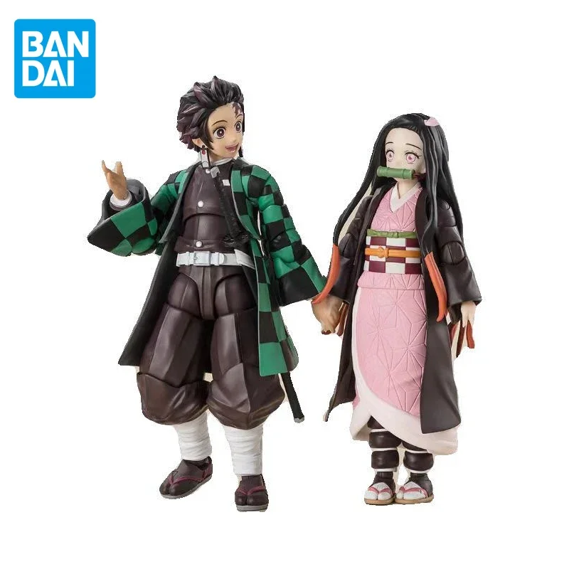 

BANDAI Genuine S.H.Figuarts Demon Slayer Kamado Tanjirou Nezuko joints Movable Anime Action Figures Toys For Kids Gift Model