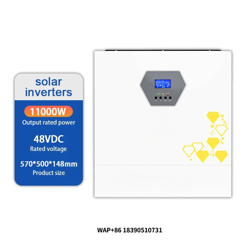 

Гибридный солнечный инвертор мощностью 11 кВт, однофазный, чистый синусоидальный, автономный, высокоэффективный преобразователь зарядного устройства