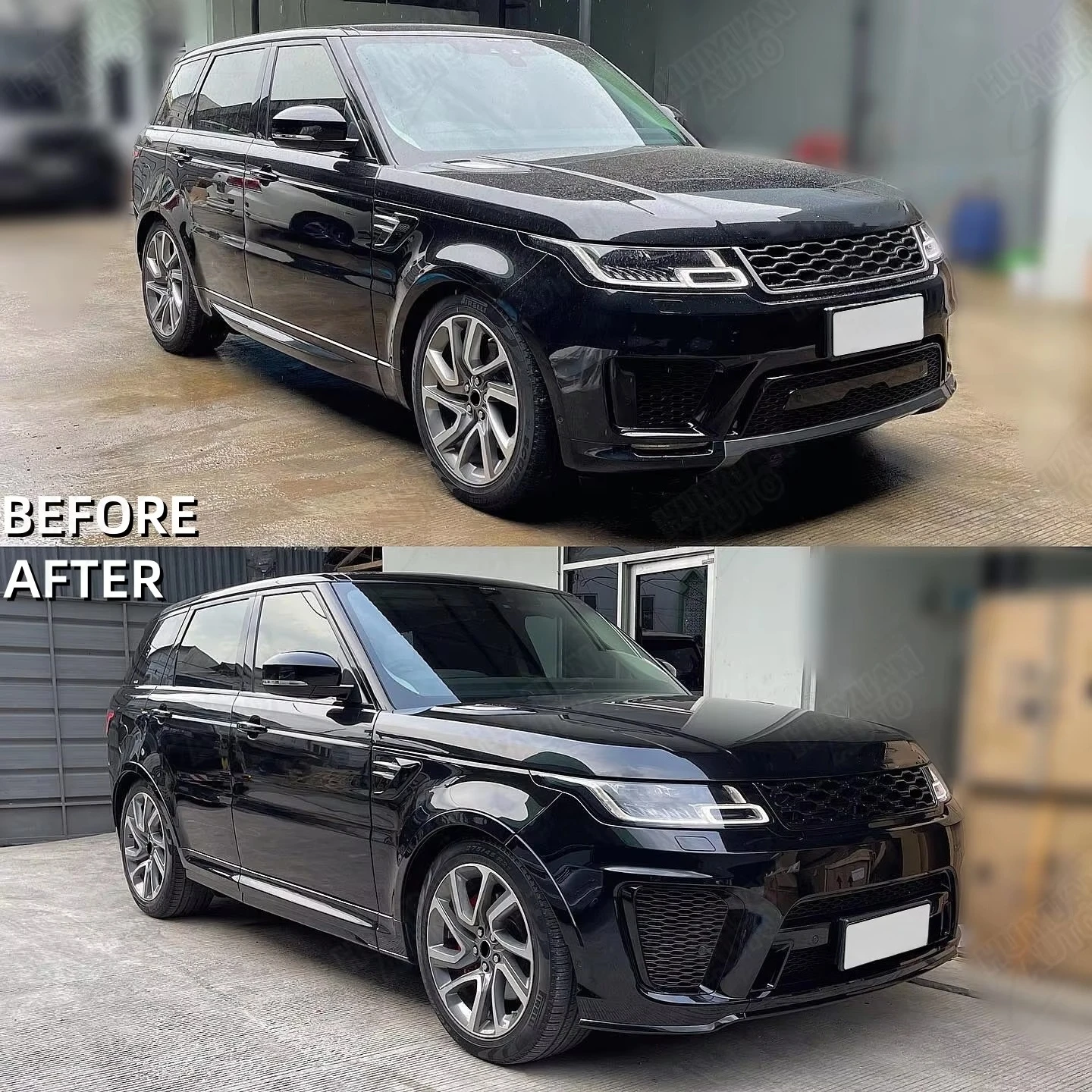 Body Kit for  RANGE ROVER SPORT 2014-2017 Upgrade to 2022 SVR Style Include Front Rear Bumper Headlights Taillamps
