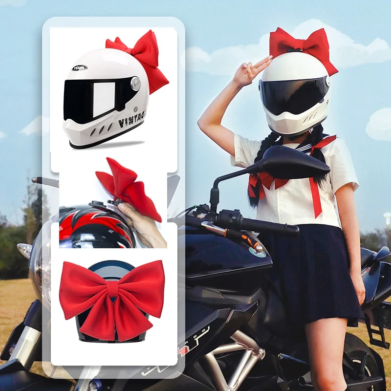 

Motorcycle Helmet Female Bow Decorative Accessories For Motorcycle Quick-dismantling Personality Raimu Kawasaki Bows Boom Girls