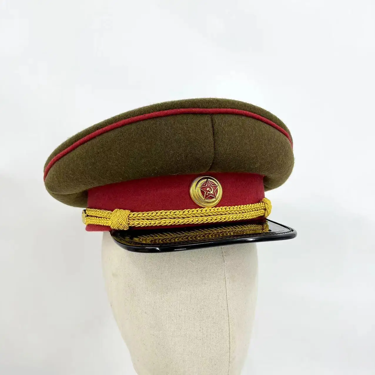 

USSR Soviet Red Army Marshal Hat Joseph Vissarionovich Stalin Military Parade Peaked Cap Big Brim Gorros Headgear Label