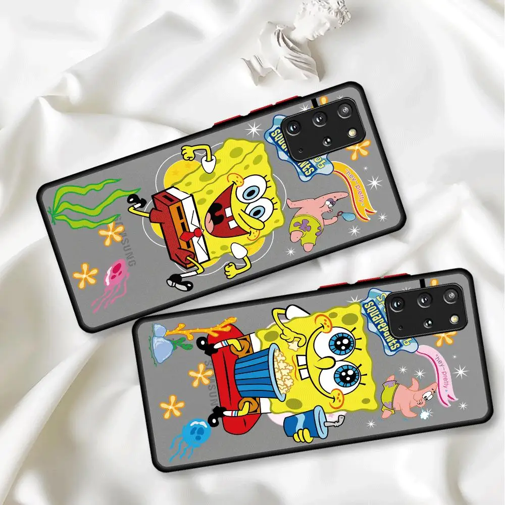 Cute S-SpongeBob Phone Case for Samsung Galaxy A72 A12 A13 A14 A21s A22 A23 A24 A32 A33 A34 A50 A51 A53 A54 A70 A72 A73 5G Cover