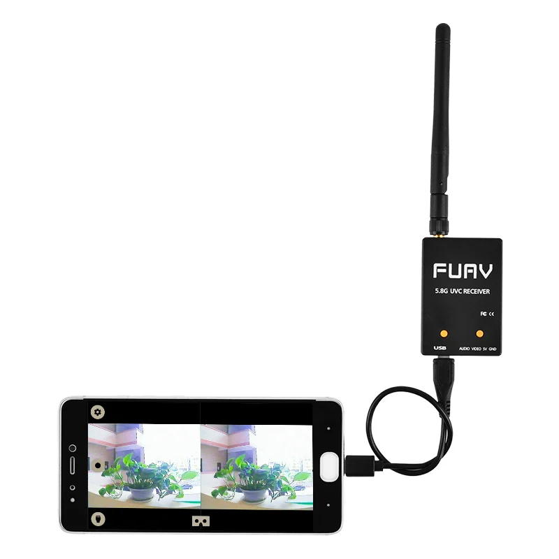 Receptor FPV canal completo com áudio para Smartphone Android, USV OTG, 5.8G, 150CH