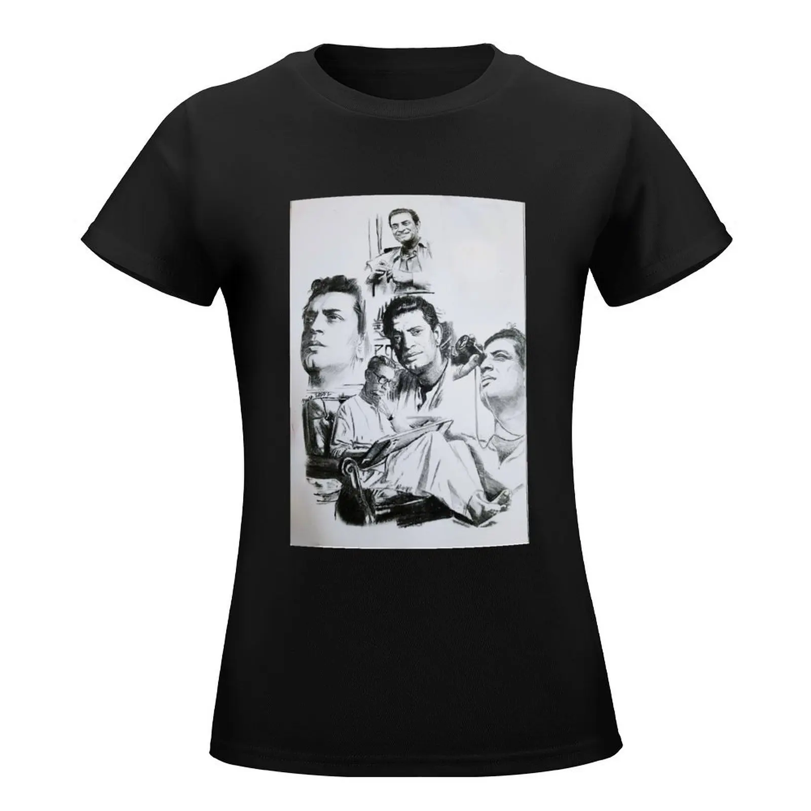 Satyajit Ray Collage T-Shirt cute tops Blouse Aesthetic clothing t shirt for Women