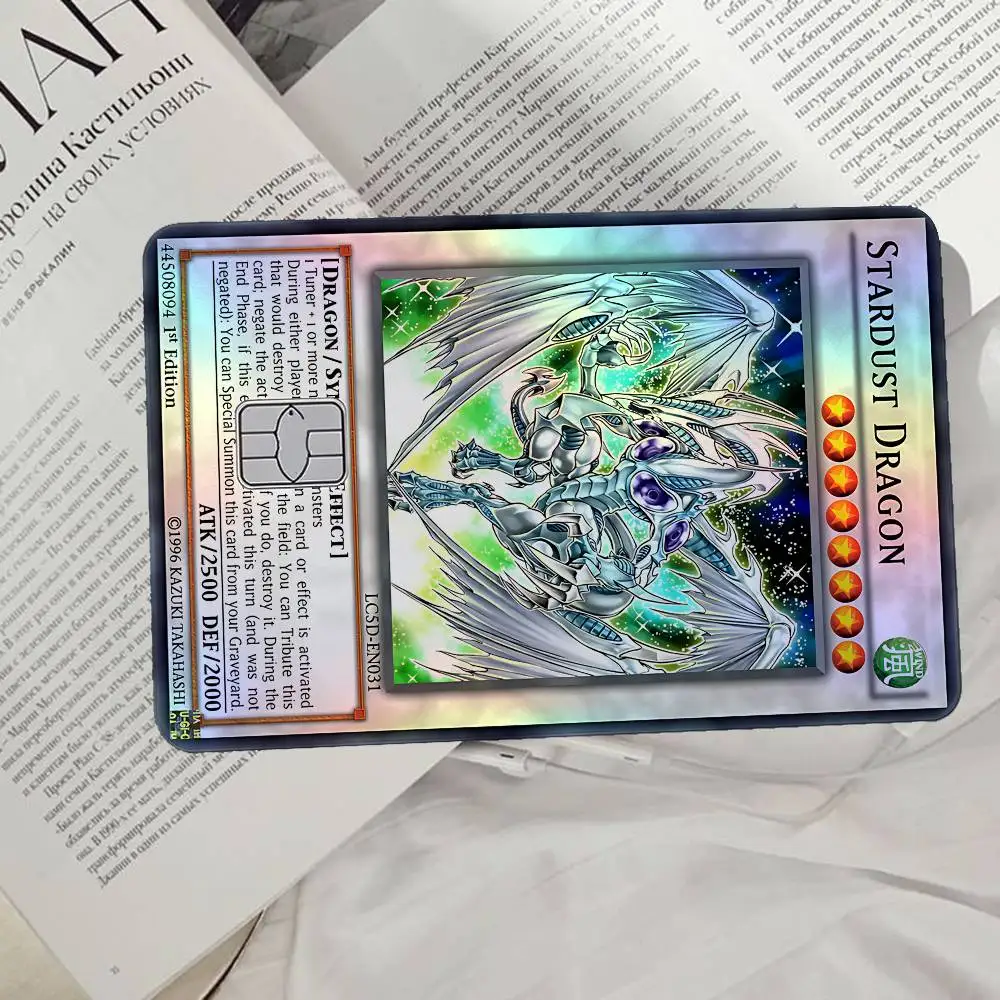 Yu-Gi-Oh Card Cool Laser Card Skin Stickers 4pcs/Set Waterproof Anti-Scratch Bank Card Protector Decal For Credit Cards