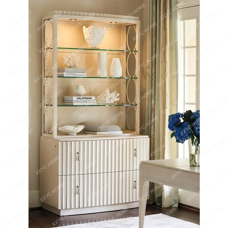 TT Modern Simple Light Luxury Solid Wood Creative Design Bookcase Showcase Study Office