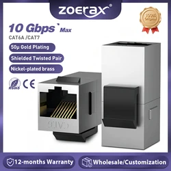 ZoeRax 2pcs Cat7 Cat6a Cat6 Cat5e Keystone Coupler, RJ45 Keystone Jack Inline Coupler Sheilded RJ45 8P8C up to 10Gbps
