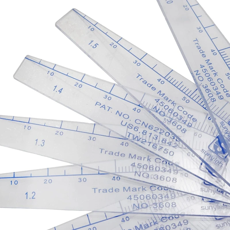 Plastic Feeler Gauge 0.05Mm To 3Mm Metric Gap-Measuring Tool 21 Leaf