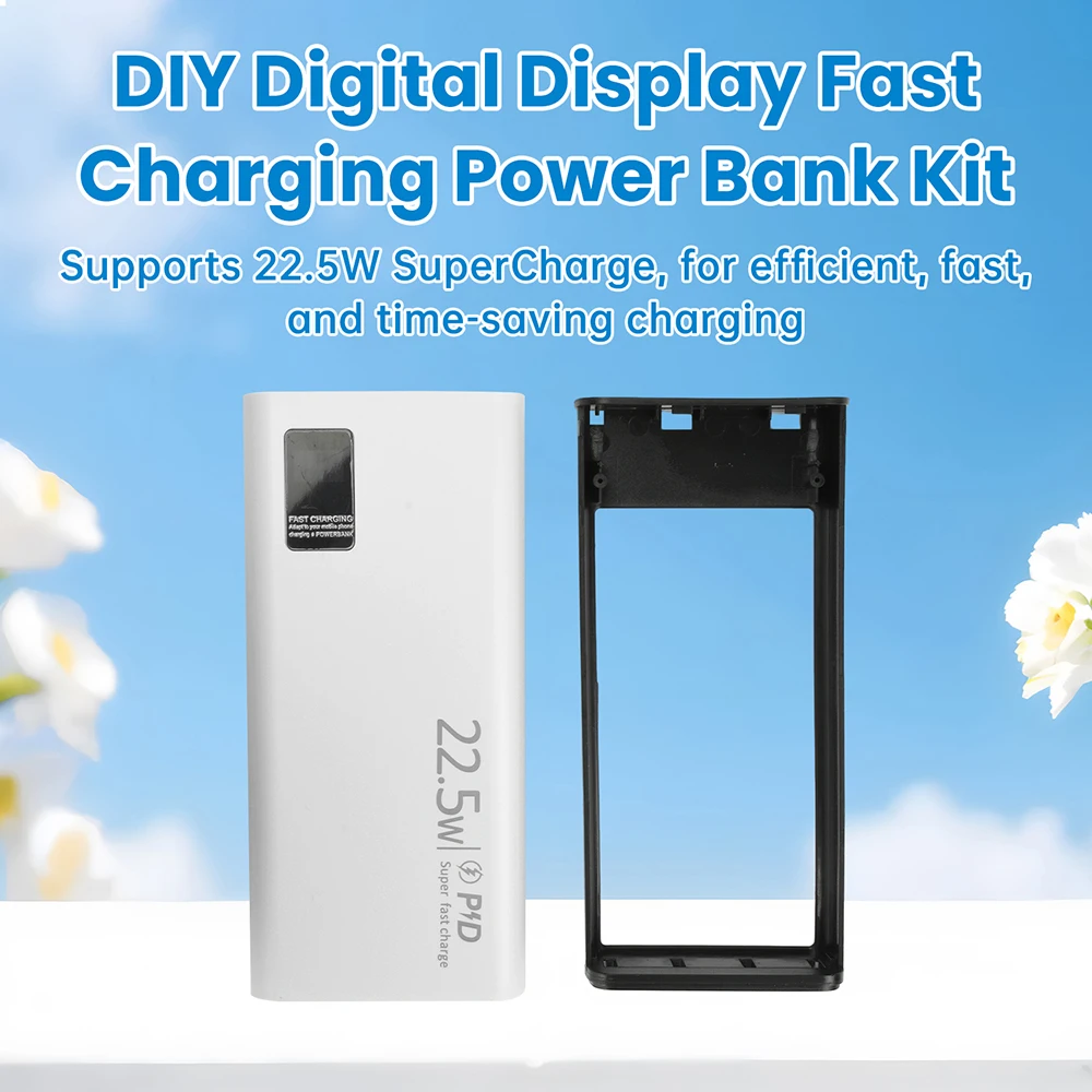 PD22.5W Batterie-Aufbewahrungsbox Schnellladung DIY Power 1260110 Powerbank-Gehäuse Elektronik-Kit – Detail 11