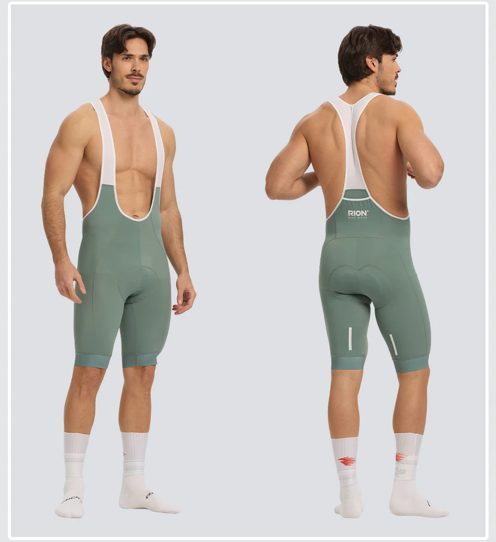 RION Herren Radsport-Trägerhose Rennrad MTB Tights Dolomiti 8H Polsterung Pro Fahrradbekleidung Sommer Sportbekleidung Atmungsaktiv – Detail 23