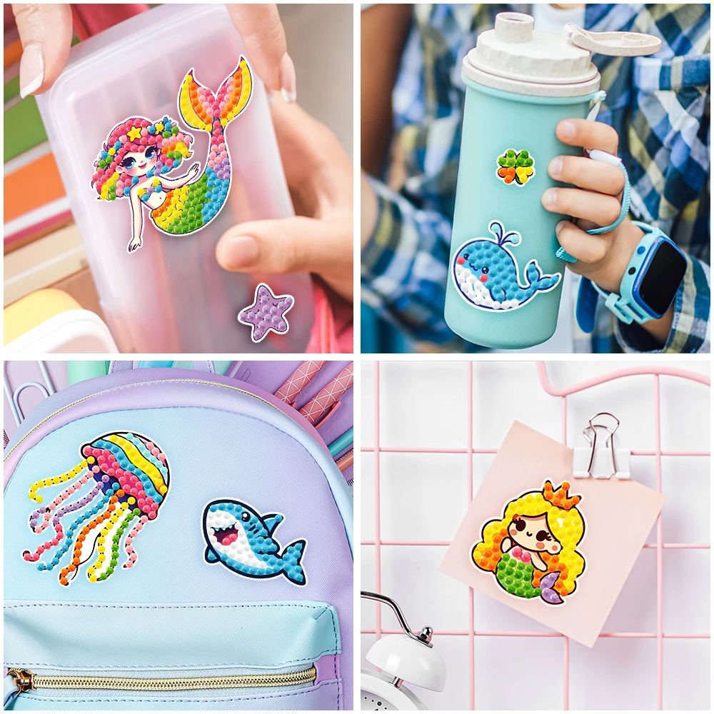 Children's Diamond Painting Sticker Set - DIY Sticker Art Gift - Cartoon Animal Diamond Painting Art Children's Toys