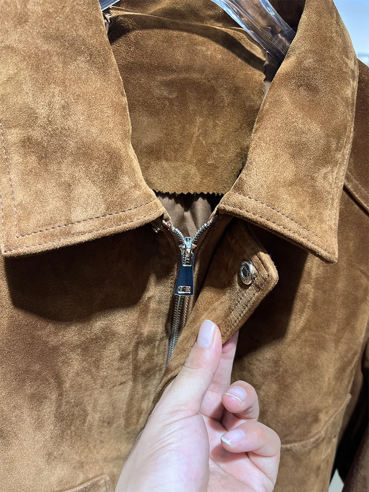 سترة نسائية من جلد الغنم الطبيعي الحقيقي الطبيعي ملابس خروج نسائية سترة من جلد الغزال سترة منفوخة