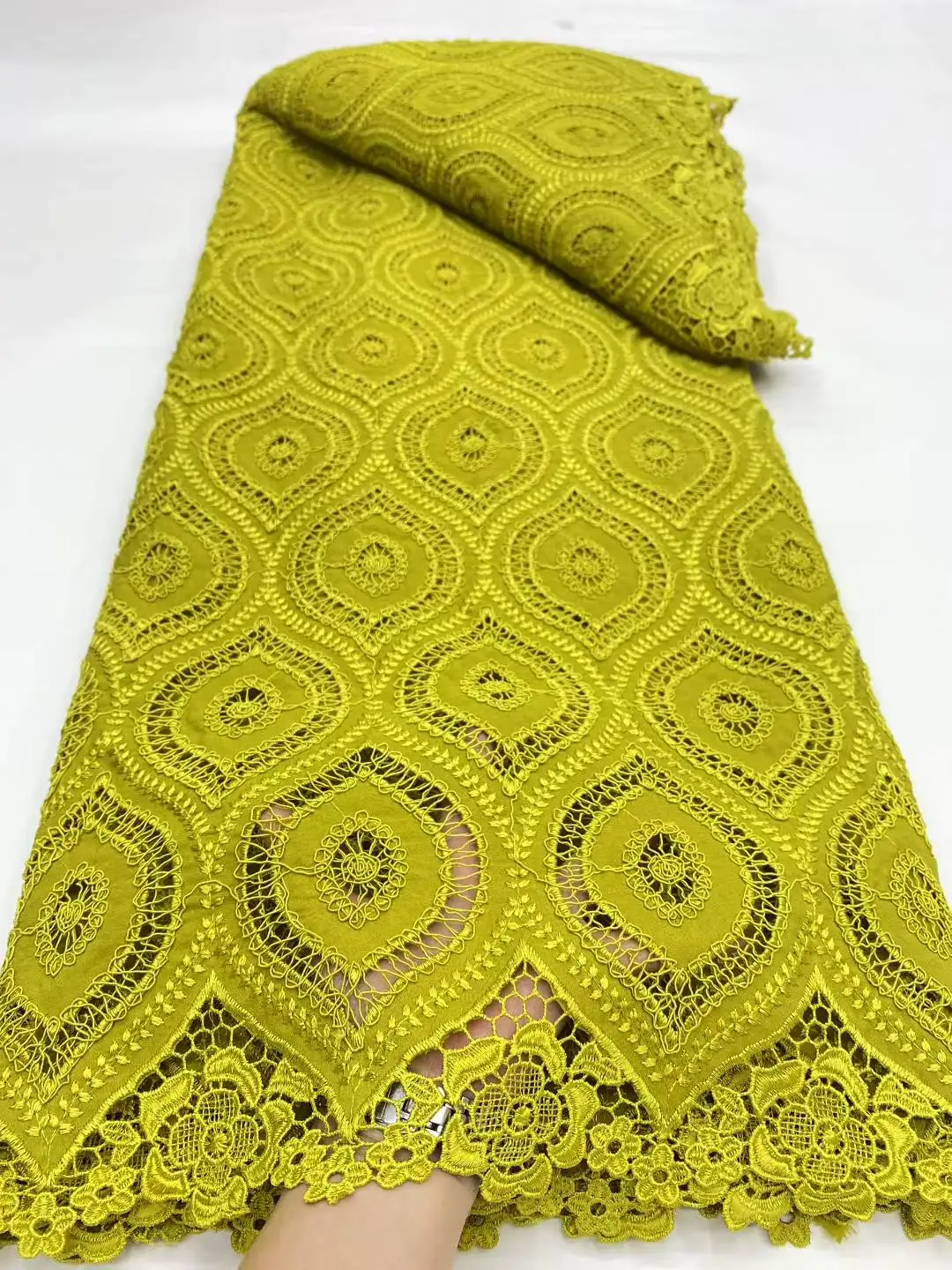 

Latest French Lace Fabric Guipure Embroidery Lace 2025 African Lace High Quality Cord Lace Fabric For Women Party Dress 5 Yards