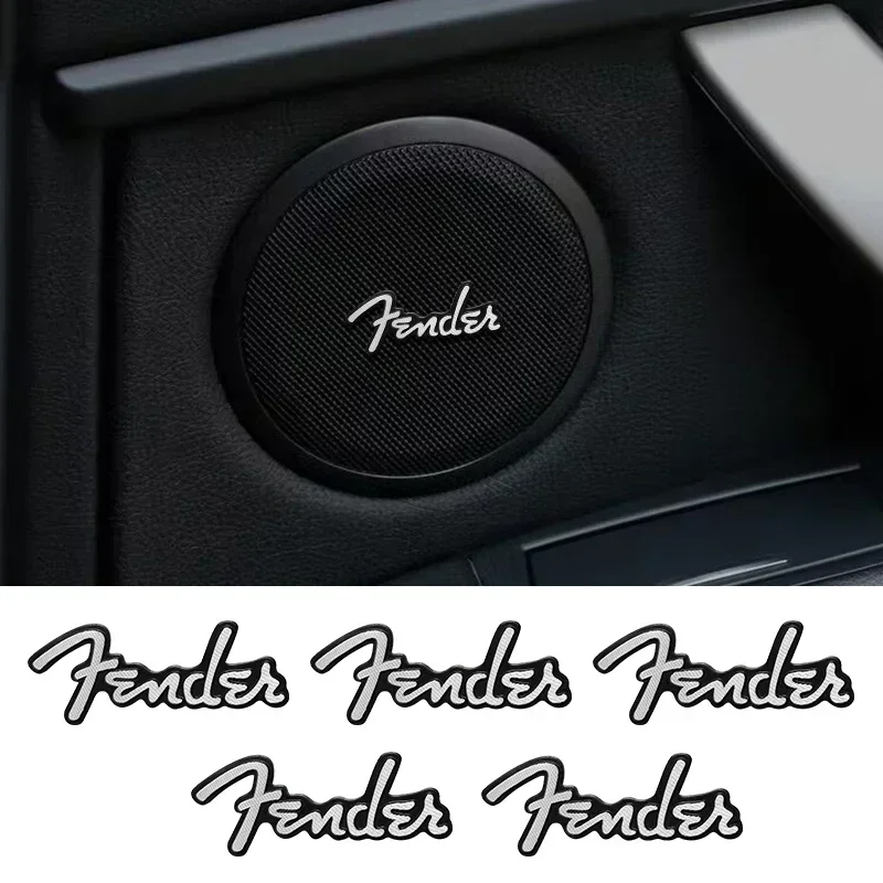 5pcs/10pcs high-quality Metal Fender logo car Hi-Fi Speaker audio Speaker Badge stereo Emblem sticker Auto styling accessories