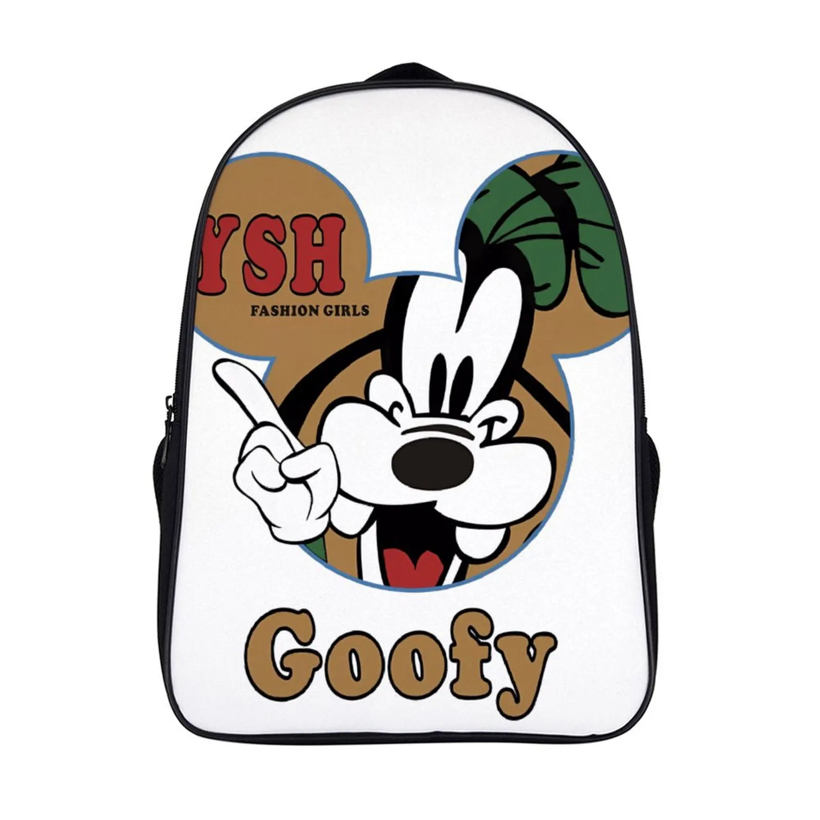 

Fashion Student's Backpack Cartoon Disney Goofy School Bag 16 Inch 2 Compartment Backpack Student Schoolbag