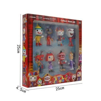 8 adet/takım İnanılmaz Dijital Sirk Figürü Oyuncak Pomni Jax Kinger Aksiyon Figürü Kutusu ile Çocuk Noel Hediyesi