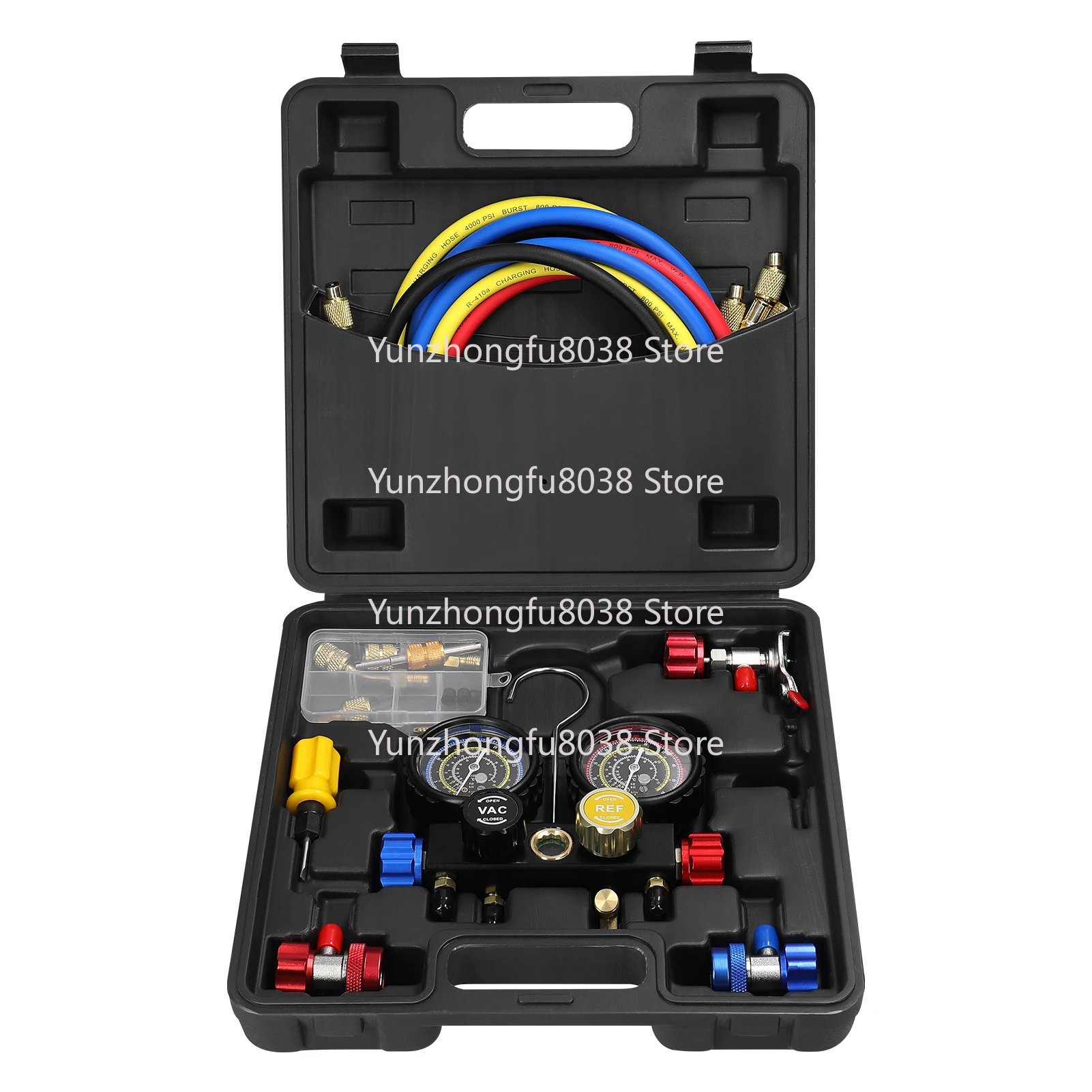

Manifold Gauge Set Air Conditioning Refrigerant Charging Tool 4-Way Dual-Value Pressure Gauge for R22/R134a/R410a Refrigerant