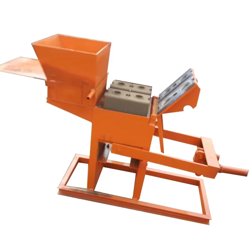 Factory manual hand operation clay hollow brick equipment FL2-40 clay interlocking non-burning brick making machine