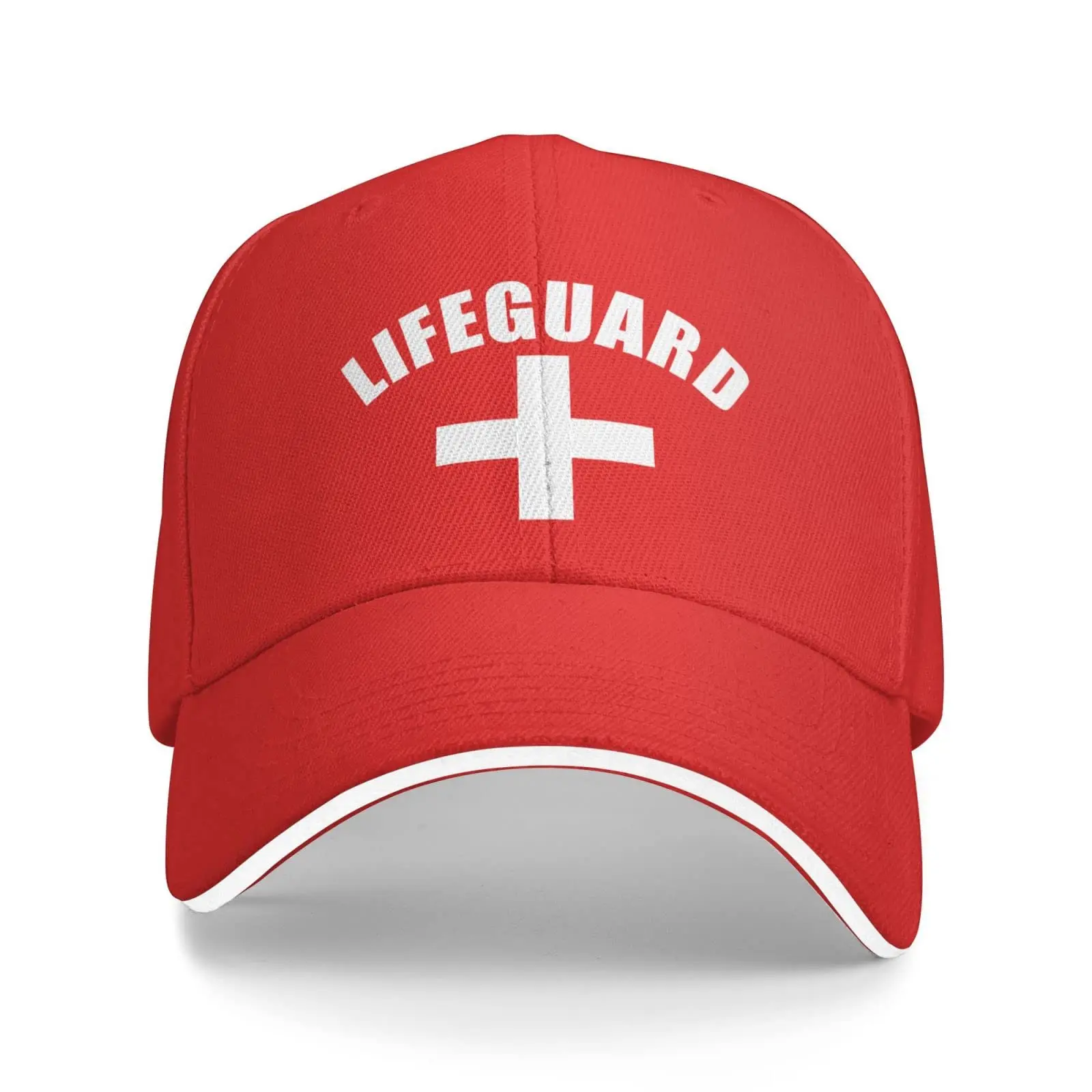 Funny-Lifeguard-Cross-Gifts Red Men's Women's Baseball Cap Vintage Funny Dad Hat Daily For Outdoor Travelling Fishing Streetwear