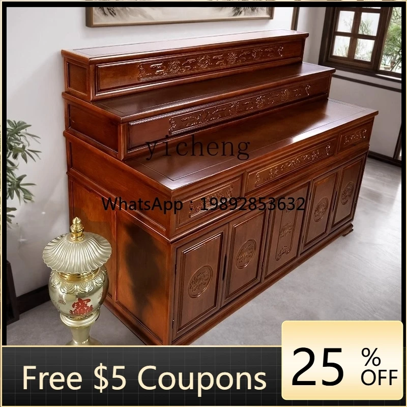 

AA Buddhist Cave Offering Table Household Three-layer Buddhist Solid Wood Stepped Buddha Table Middle Hall Offering Table