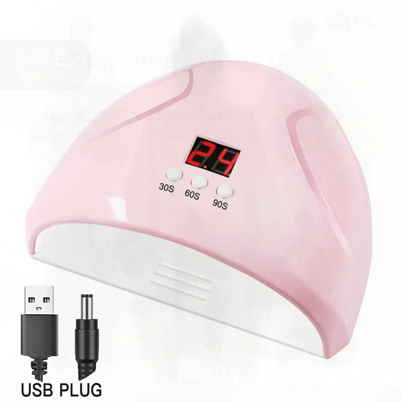 

Intelligent Induction Manicure LED/UV Nail Lamp 3-Speed Timing Phototherapy Machine Pink/White Nail Polish Glue Baking Lamp for