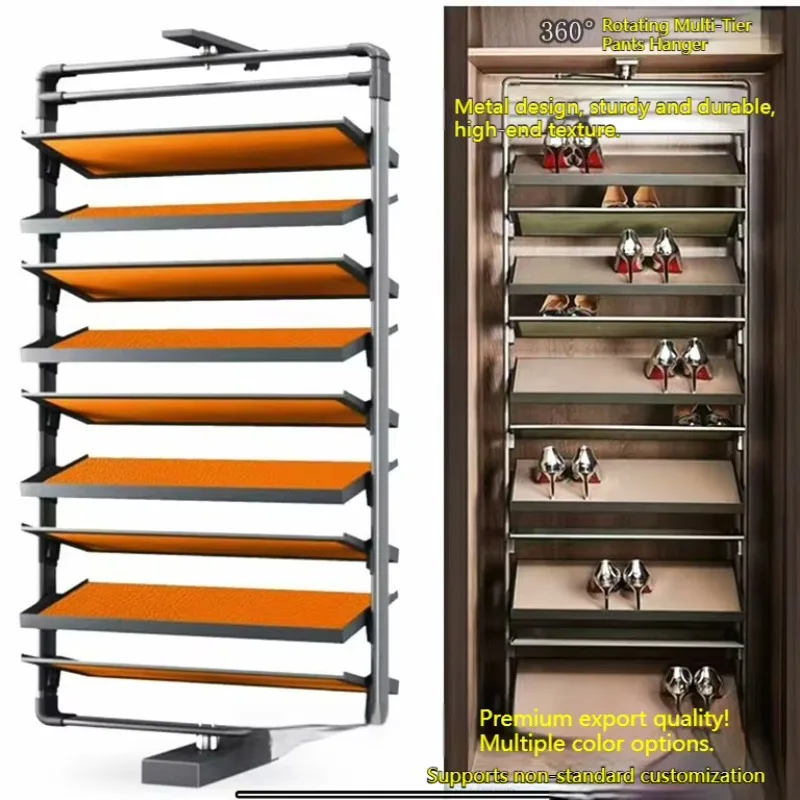 Wardrobe Revolving Shoe Rack Storage Organizer Cabinet Display Metal Modern 360 Rotating Space Living Room Hotel Apartment