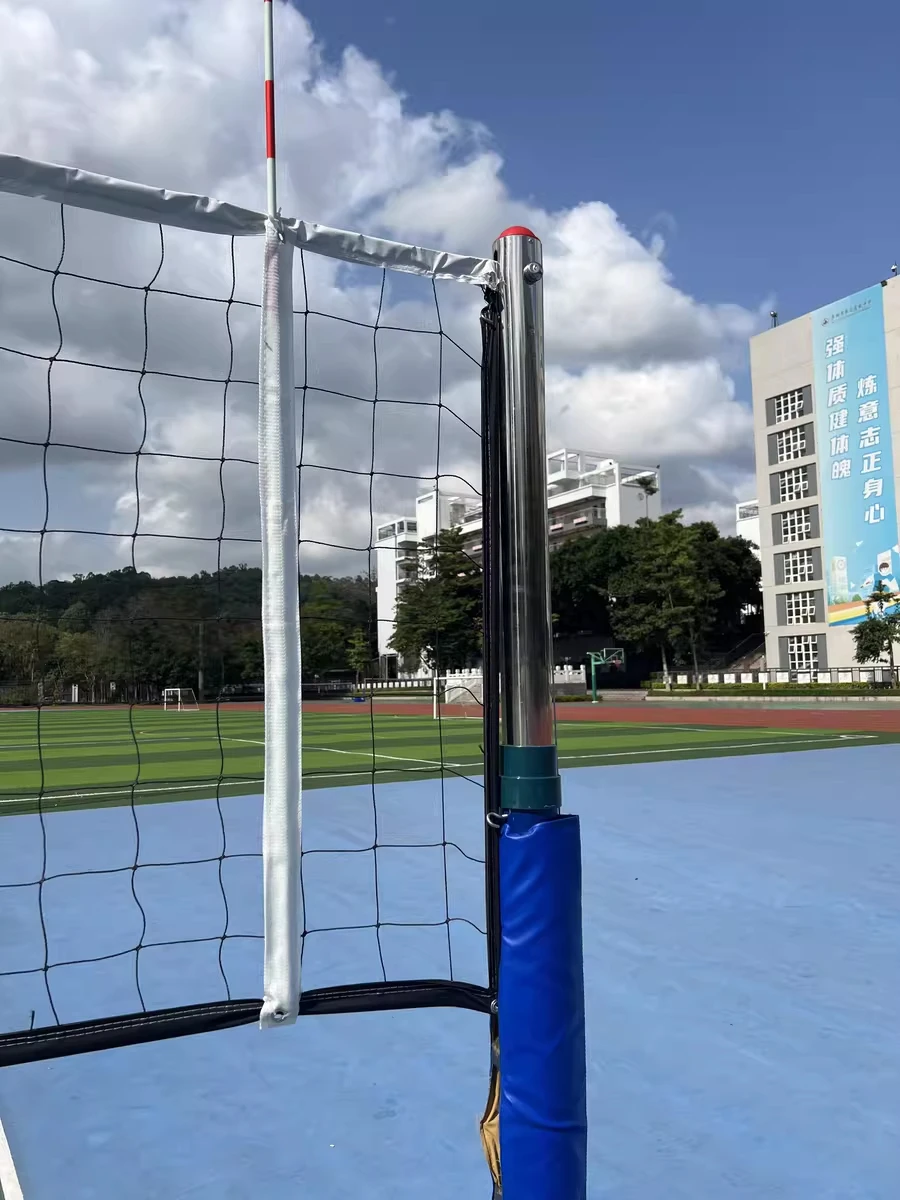 ตาข่ายวอลเลย์บอลคุณภาพสูง พร้อมโครงสำหรับสนามฟุตบอล รั้วสนามกีฬา วอลเลย์บอล เทนนิส แบดมินตัน