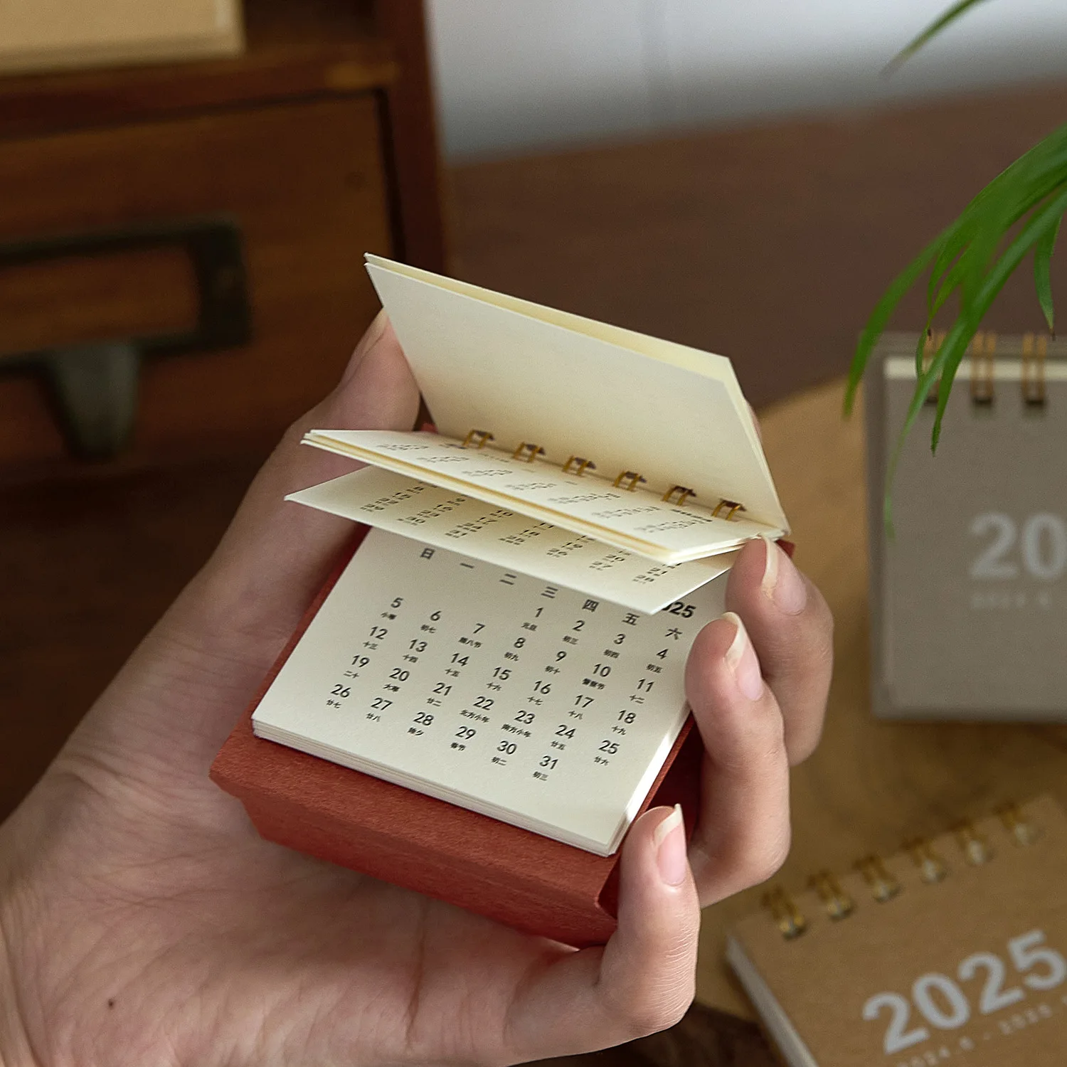 Mini Calendar Desktop Ornament Creative Coil Calendar Plan for Taiwan Calendar 2025