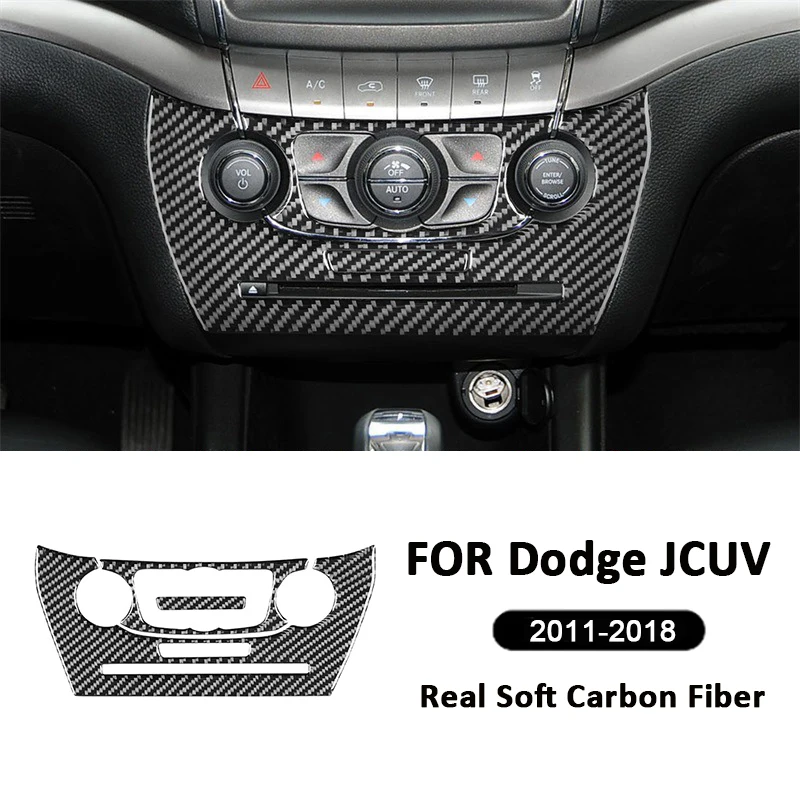

Carbon Fiber Car Interior Central Console Air Conditioning Control Panel Knobs Cover Decoration Sticker For Dodge JCUV 2011-2018