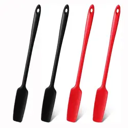 1/4Pcs Silicone Pot Scraper, Jam Rubber Scraper, Good Heat Resistant Non-stick Silicone Kitchen Silicone Scraper, Black and Red